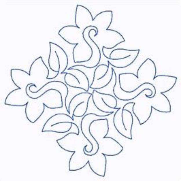 Picture of Swirly Scandinavian Flowers Machine Embroidery Design