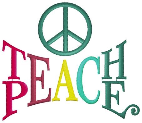Teach Peace Machine Embroidery Design