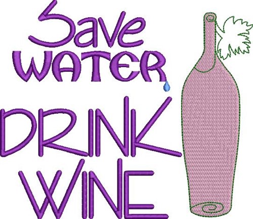 Save Water Machine Embroidery Design
