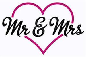 Picture of Mr & Mrs Heart Machine Embroidery Design