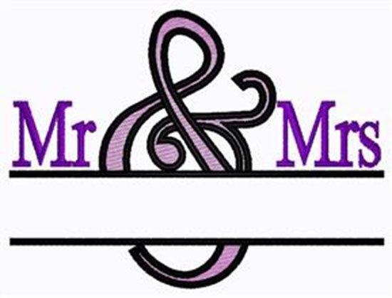 Mr & Mrs Namedrop Machine Embroidery Design