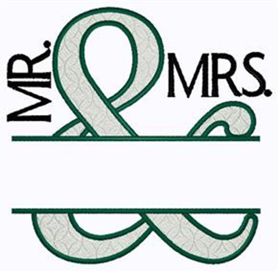 Namedrop Mr & Mrs Machine Embroidery Design