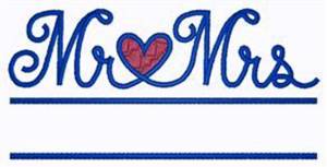 Picture of Mr & Mrs Heart Namedrop Machine Embroidery Design