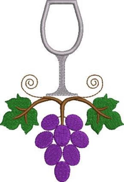 Picture of Glass & Grapes Machine Embroidery Design