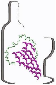 Picture of Wine & Grapes Machine Embroidery Design