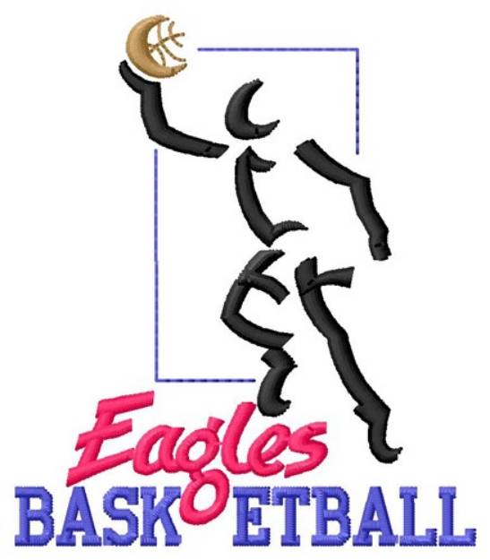 Picture of Eagles Basketball Machine Embroidery Design