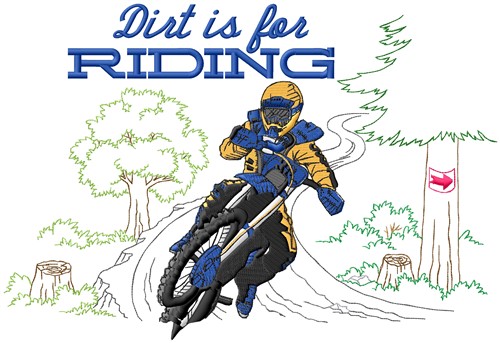 Dirt For Riding Machine Embroidery Design