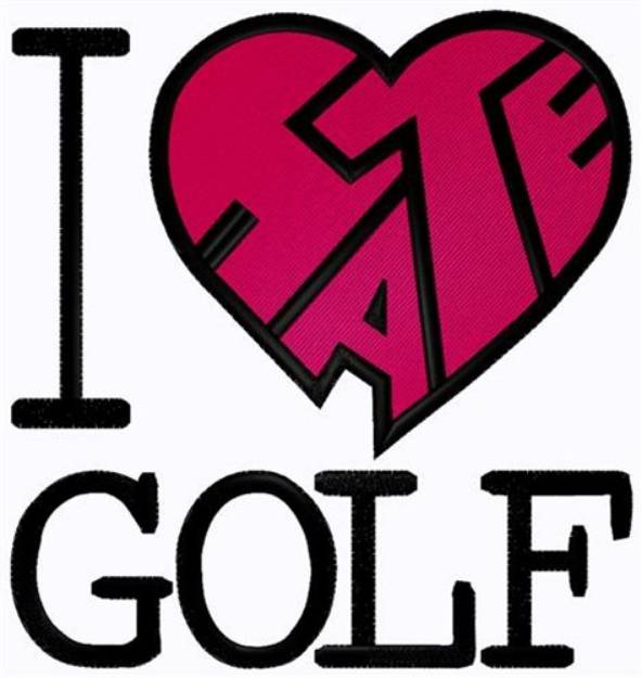 Picture of I Hate Golf Machine Embroidery Design