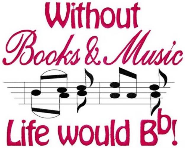 Picture of Books and Music Machine Embroidery Design