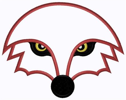 Fox Face Outline Machine Embroidery Design