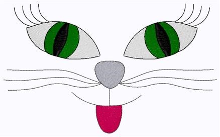 Cat Face Machine Embroidery Design