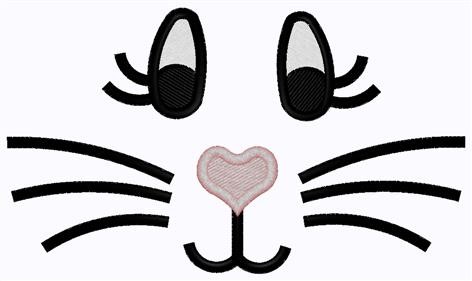 Kitty Face Machine Embroidery Design