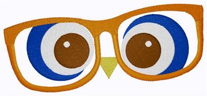 Owl & Glasses Machine Embroidery Design