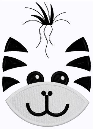 Zebra Face Machine Embroidery Design