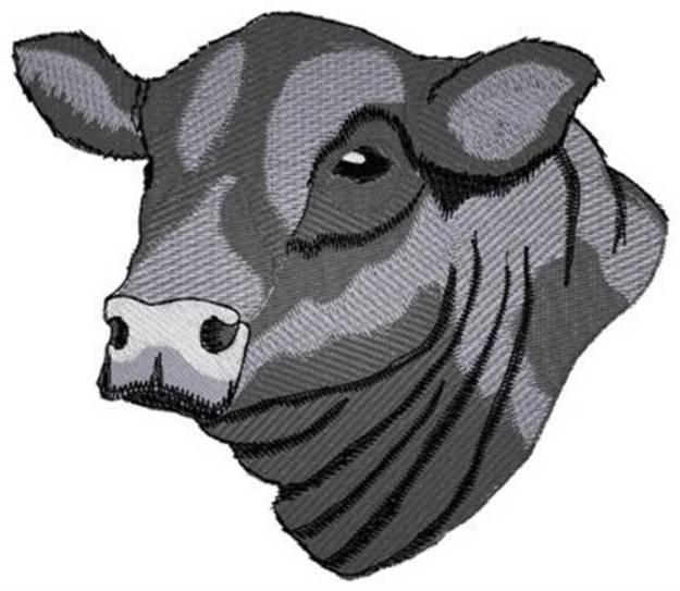 Picture of Black Angus Head Machine Embroidery Design