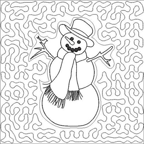 Snowman Quilt Block Machine Embroidery Design
