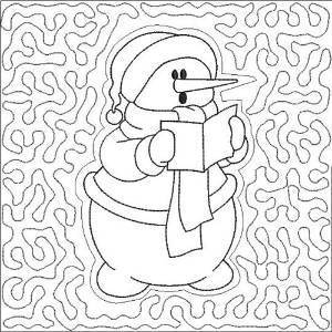 Picture of Snowman Quilt Block Machine Embroidery Design