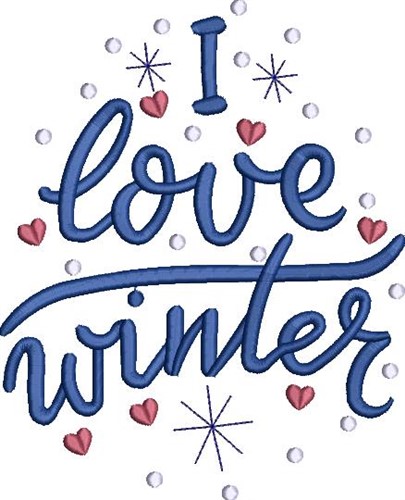 I Love Winter Machine Embroidery Design