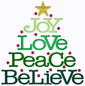 Picture of Joyful Christmas Tree Machine Embroidery Design