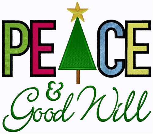 Peace & Good Will Machine Embroidery Design