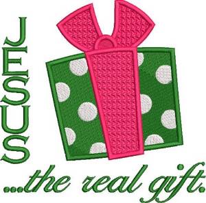 Picture of Jesus Is The Gift Machine Embroidery Design