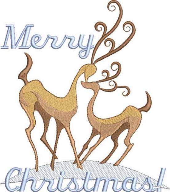 Picture of Merry Christmas Reindeer Machine Embroidery Design
