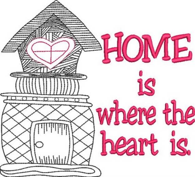 Picture of Home, Heart, Love Machine Embroidery Design