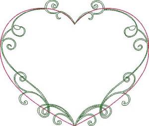 Picture of Elegant Scroll Heart Machine Embroidery Design