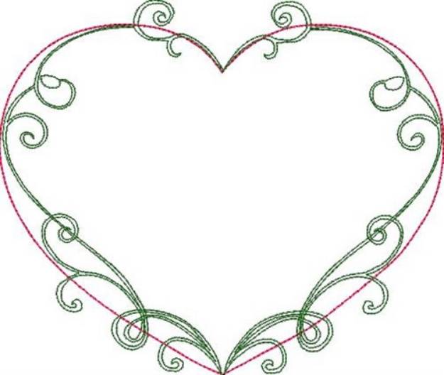 Picture of Elegant Scroll Heart Machine Embroidery Design