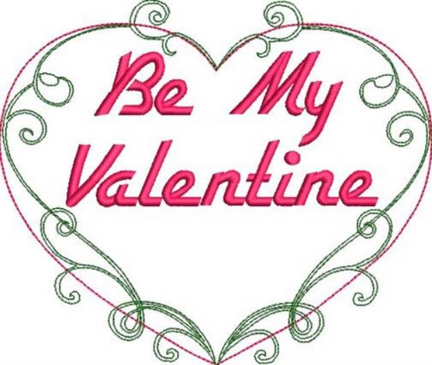 Picture of Elegrant Valentines Day Heart Machine Embroidery Design