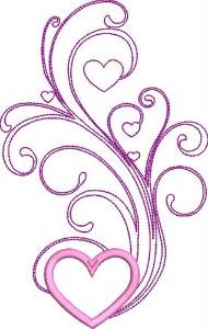 Picture of Swirly Heart Border Machine Embroidery Design