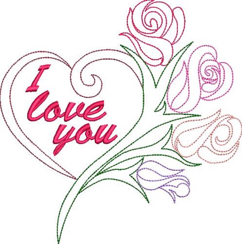 Valentines Day Heart Outline Machine Embroidery Design