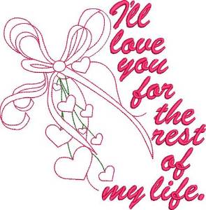 Picture of Heart & Ribbon Outline Machine Embroidery Design