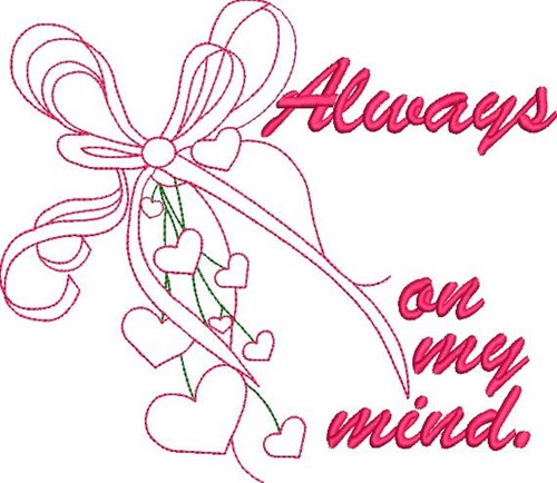 Heart & Ribbon Outline Machine Embroidery Design