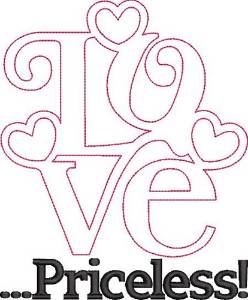 Picture of Love Is Priceless Machine Embroidery Design