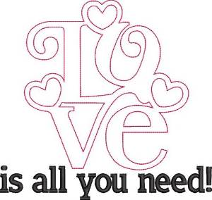 Picture of Valentines Day Love Outline Machine Embroidery Design