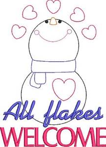 Picture of All Flakes Welcome Machine Embroidery Design
