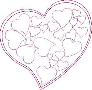 Picture of Valentines Day Heart Outline Machine Embroidery Design