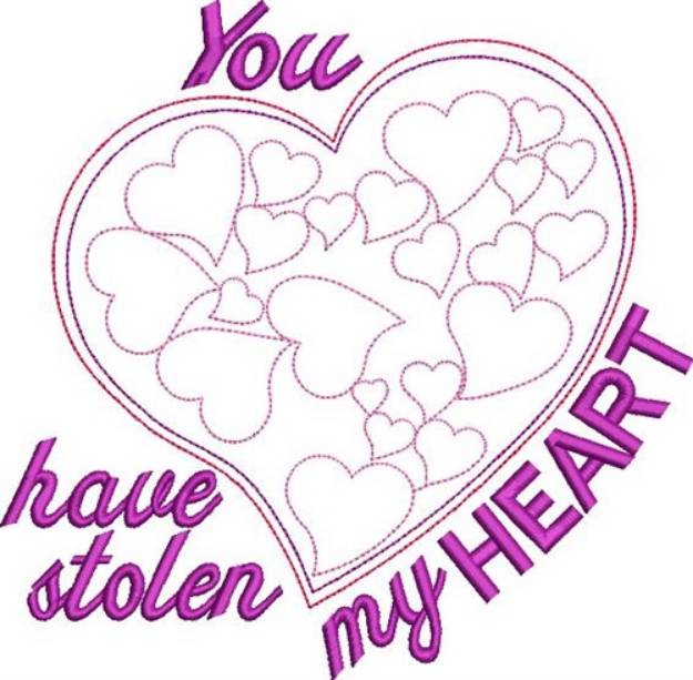 Picture of You Stole My Heart! Machine Embroidery Design