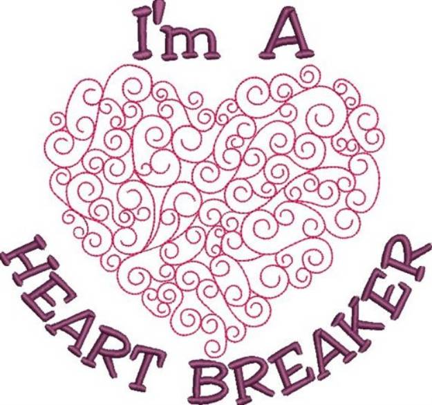 Picture of Be A Heartbreaker Machine Embroidery Design