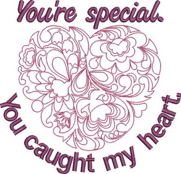 Picture of Valentines Heart Outline Machine Embroidery Design