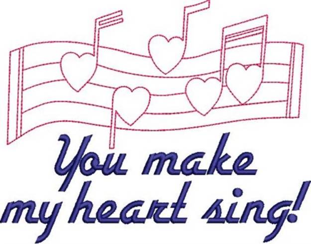 Picture of Make My Heart Sing! Machine Embroidery Design