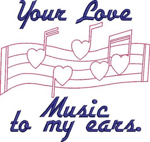 Picture of Music To My Ears Machine Embroidery Design