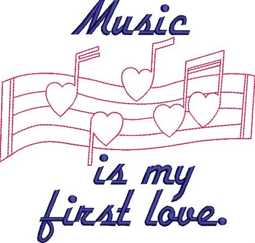 Valentines Day Music Machine Embroidery Design