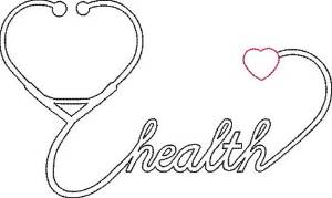 Picture of Stethoscope Heart Outline Machine Embroidery Design
