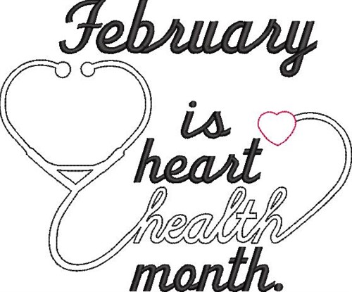 Heart Health Month Machine Embroidery Design