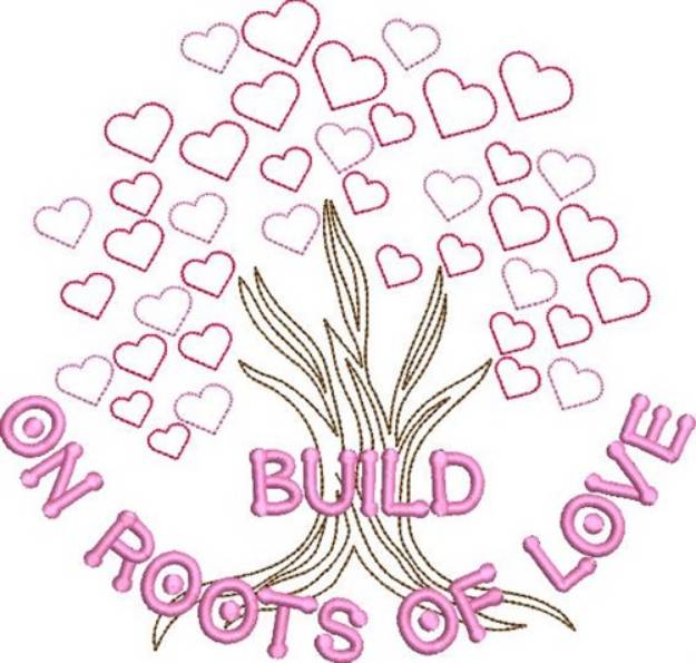 Picture of Valentines Day Tree Outline Machine Embroidery Design