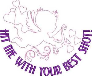 Picture of Valentines Cupid Outline Machine Embroidery Design
