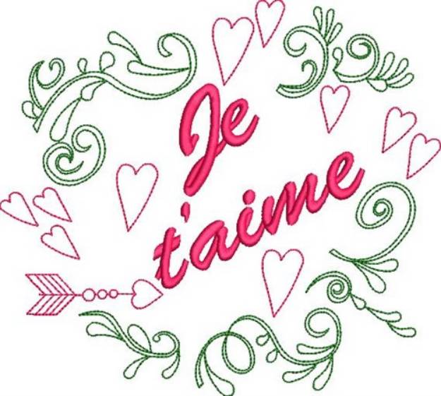 Picture of French Valentines Wreath Machine Embroidery Design