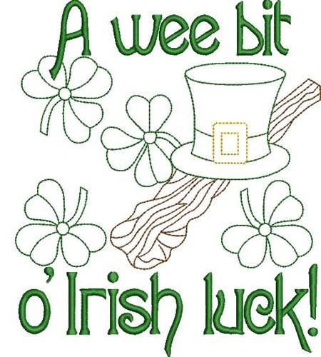 St. Patricks Day Outline Machine Embroidery Design